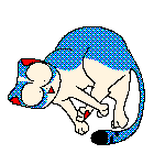 Cheerful blue cat